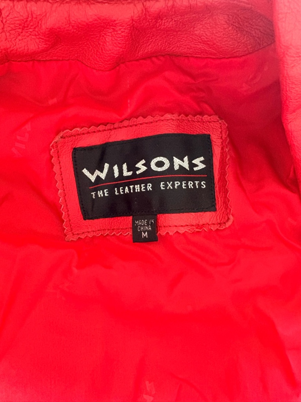 Wilson Red Cropped Leather Biker Jacket - Picture 3 of 3
